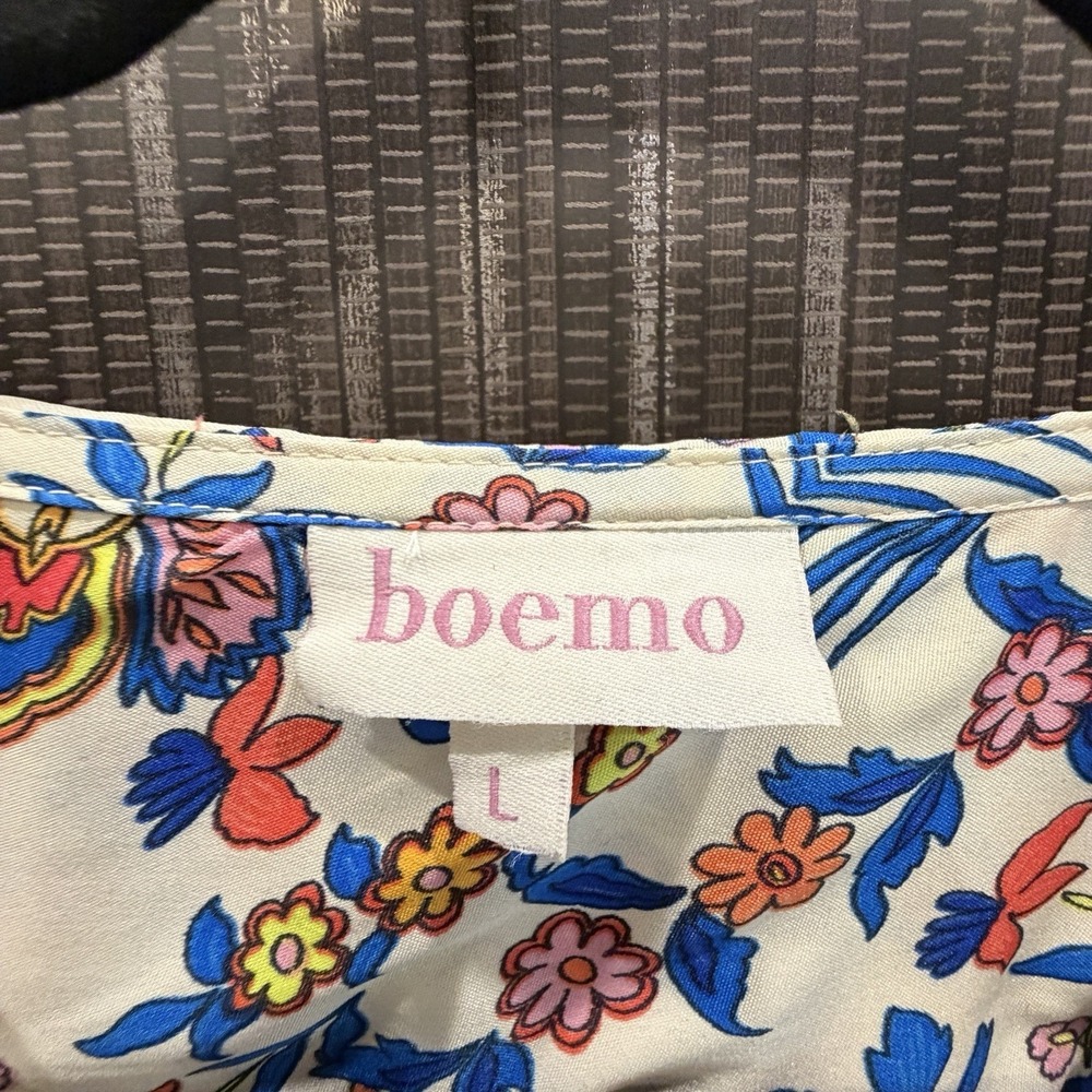 BOEMO Anthropologie Maxi Dress Bohemian Cottagecore Floral Paisley Size Large - Picture 4 of 12